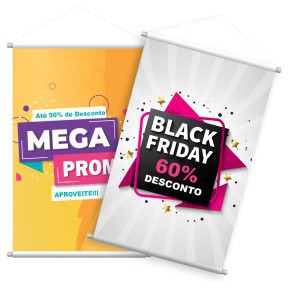 Banner Solvente 440g Fosco com Tubete e Corda